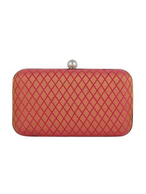 pink silk box clutch - 15142576 - Standard Image - 2