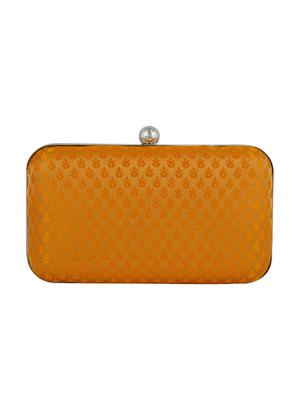 yellow silk box clutch - 15142578 - Standard Image - 2
