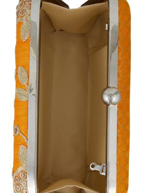 yellow silk box clutch - 15142578 - Standard Image - 3