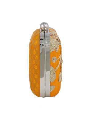 yellow silk box clutch - 15142578 - Standard Image - 4