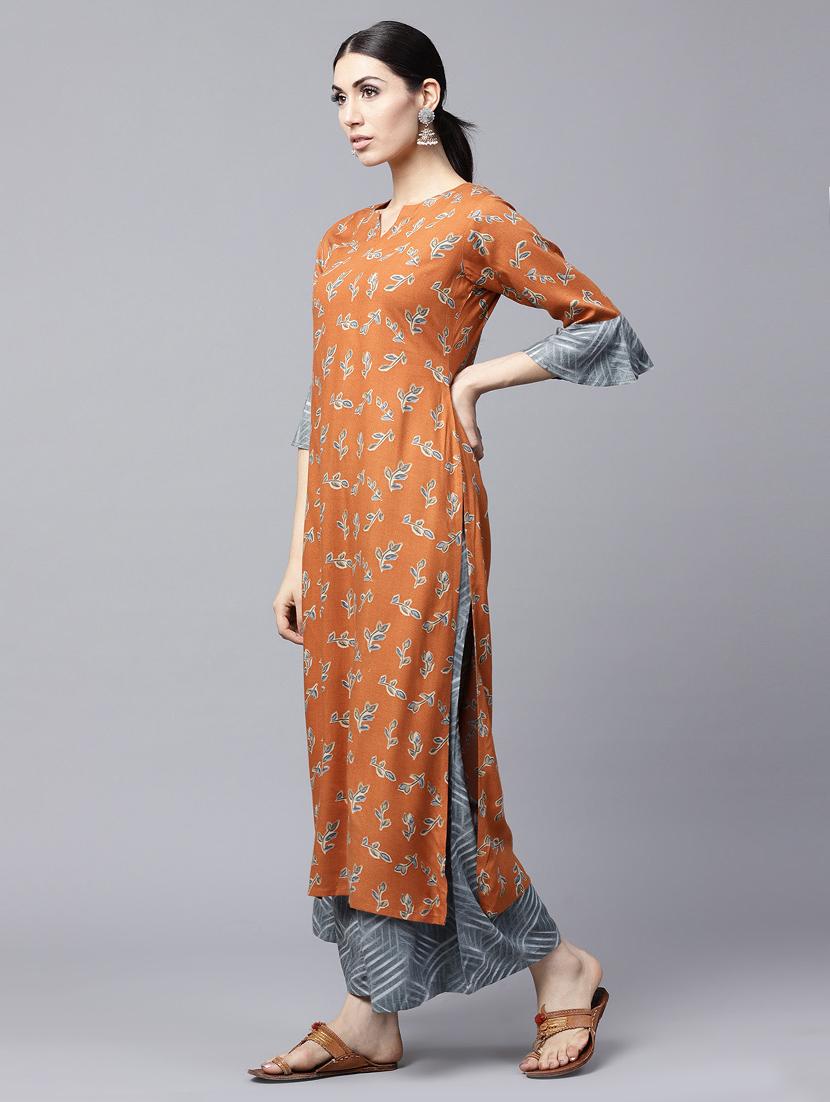 printed kurta palazzo set - 15143338 - Zoom Image - 2