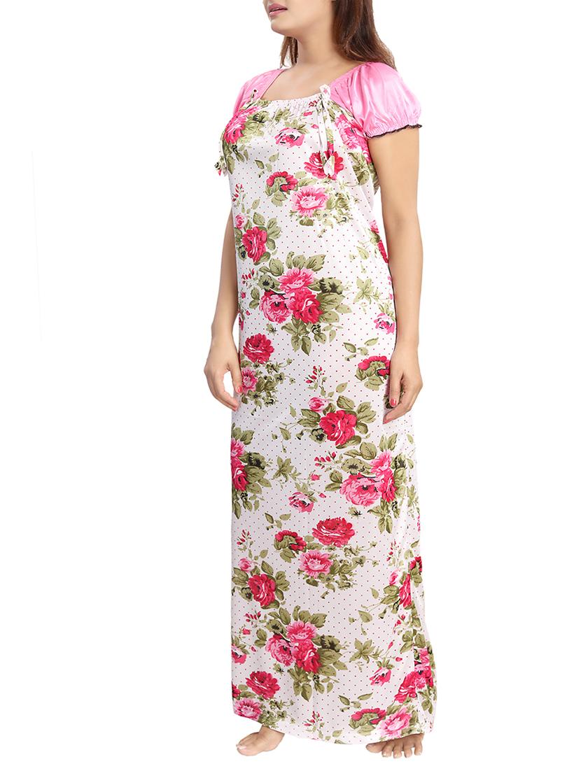 pink floral satin gown - 15143354 - Zoom Image - 2