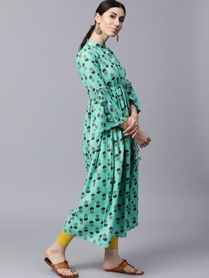 floral flared kurta - 15143371 - Standard Image - 2