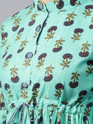 floral flared kurta - 15143371 - Standard Image - 4