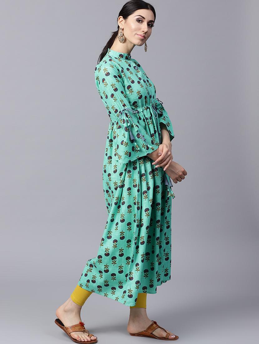 floral flared kurta - 15143371 - Zoom Image - 2