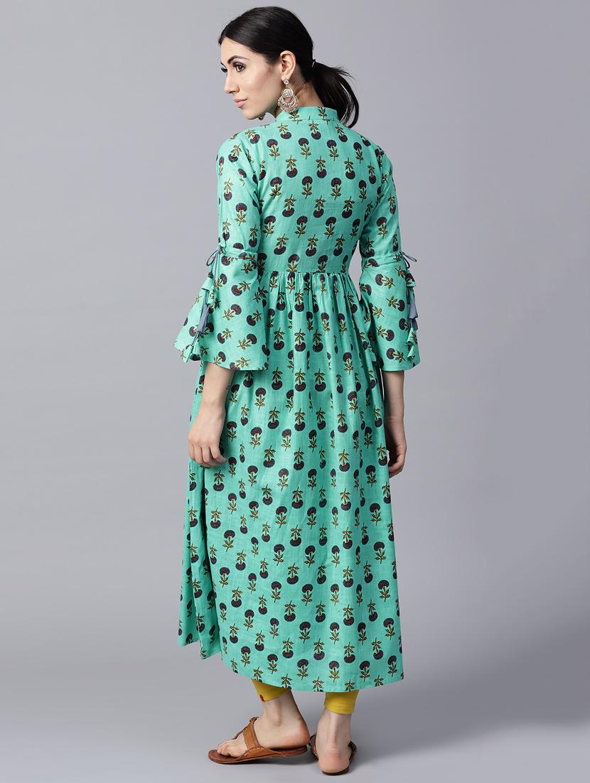 floral flared kurta - 15143371 - Zoom Image - 3