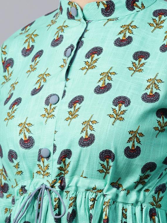 floral flared kurta - 15143371 - Zoom Image - 4