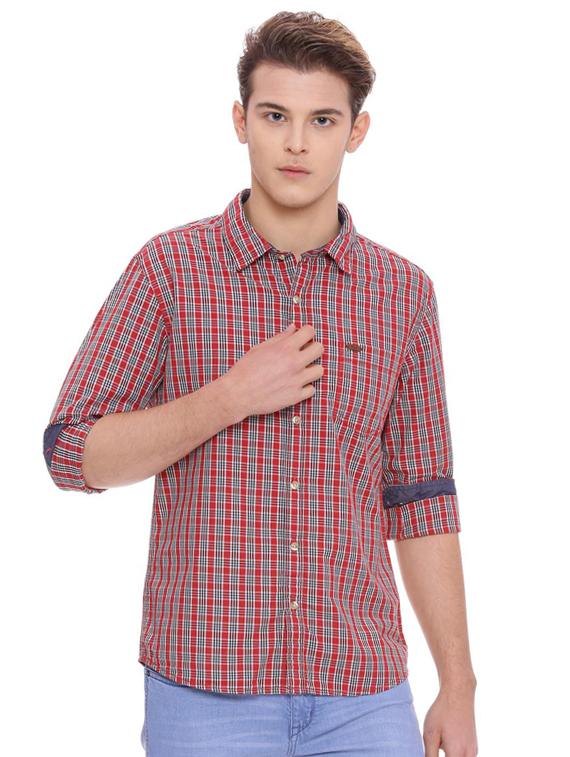 red cotton casual shirt - 15143840 - Zoom Image - 1