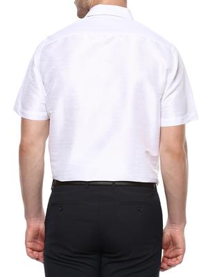 white silk blend casual shirt - 15144145 - Standard Image - 3