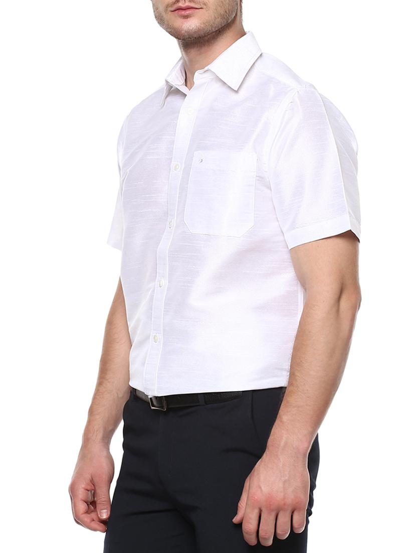 white silk blend casual shirt - 15144145 - Zoom Image - 2