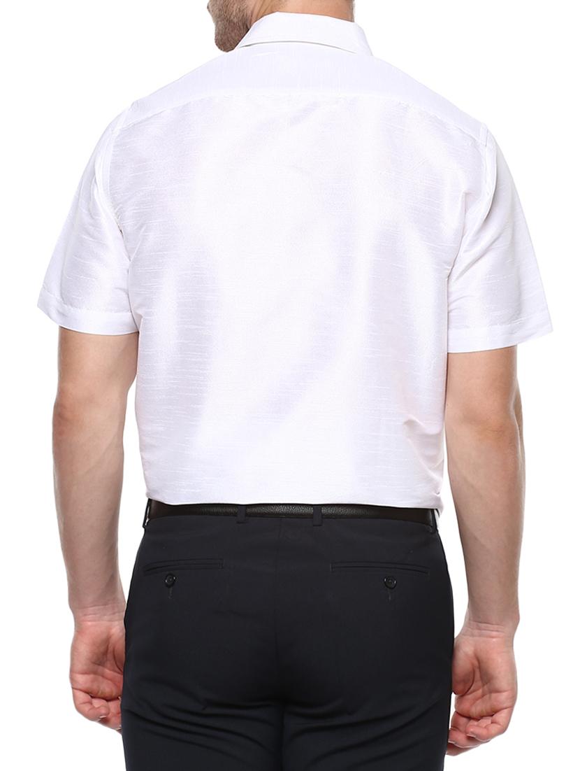 white silk blend casual shirt - 15144145 - Zoom Image - 3