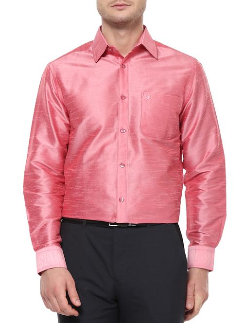 pink silk blend casual shirt - 15144166 - Standard Image - 1