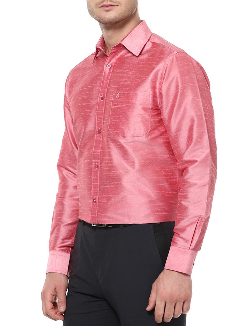 pink silk blend casual shirt - 15144166 - Zoom Image - 2