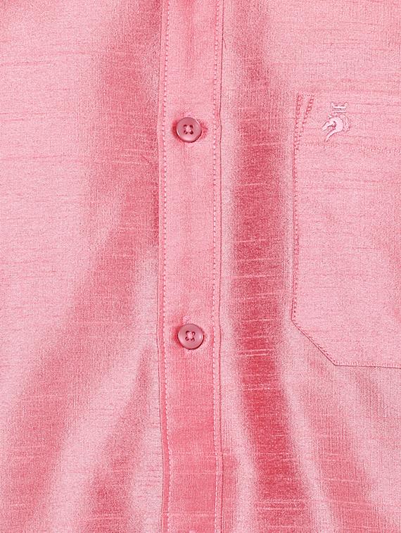 pink silk blend casual shirt - 15144166 - Zoom Image - 4