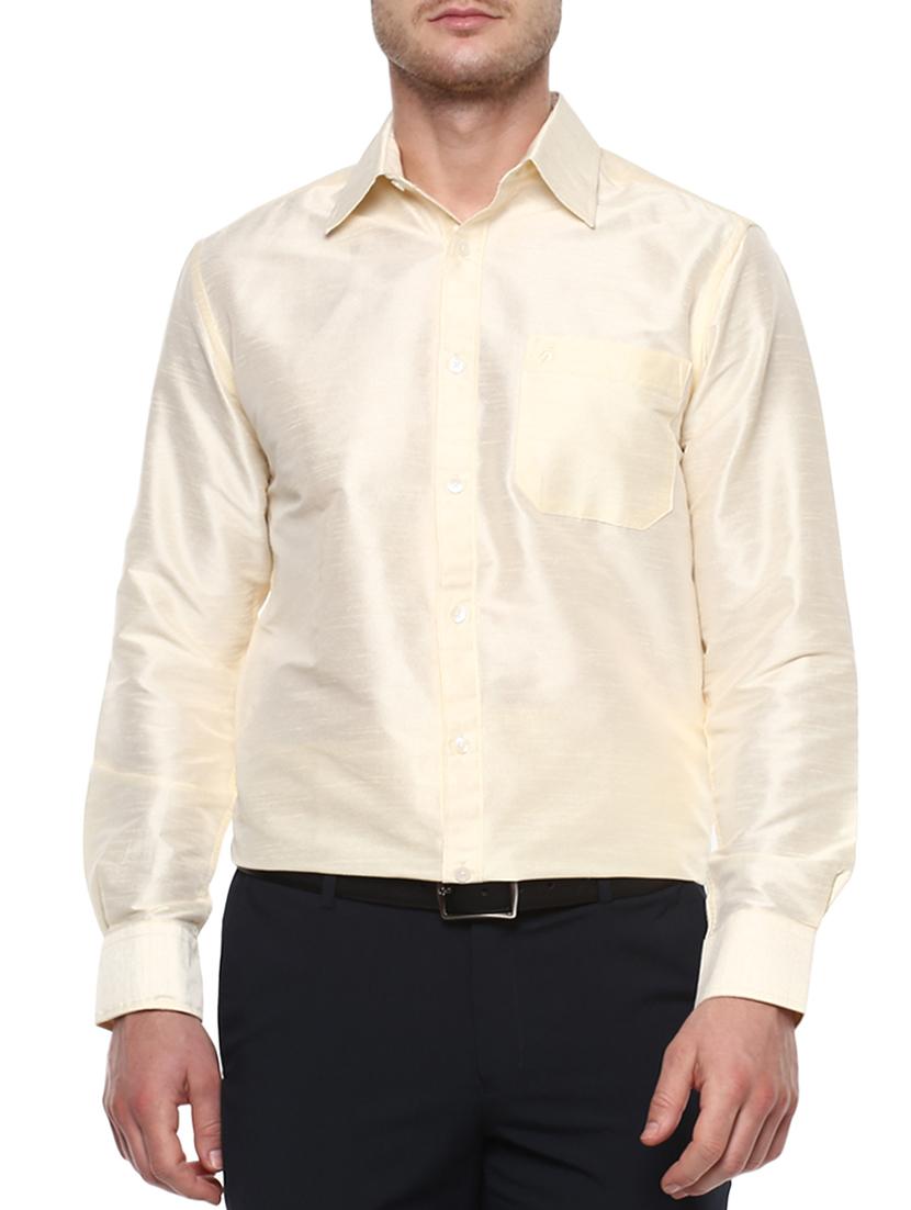 off white silk casual shirt - 15144169 - Zoom Image - 1