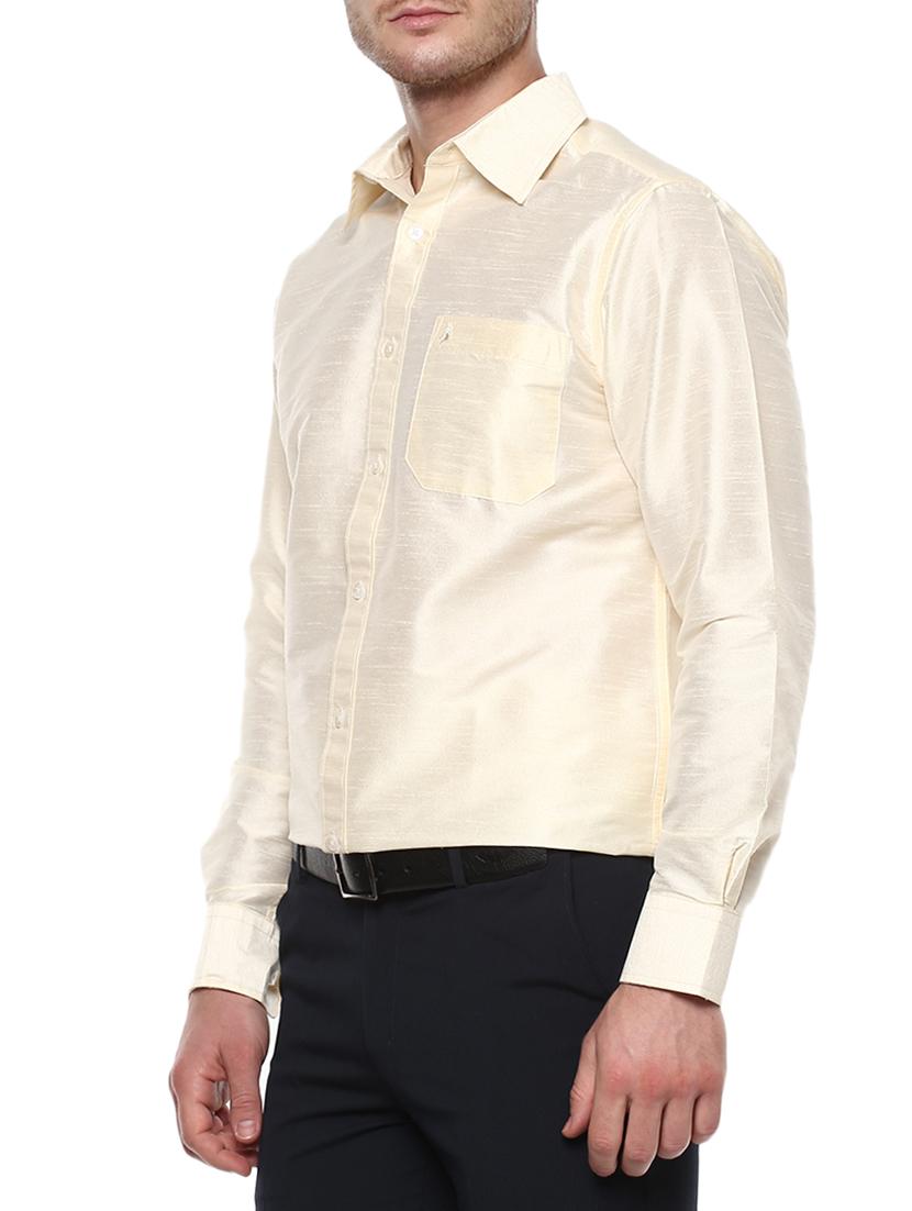 off white silk casual shirt - 15144169 - Zoom Image - 2