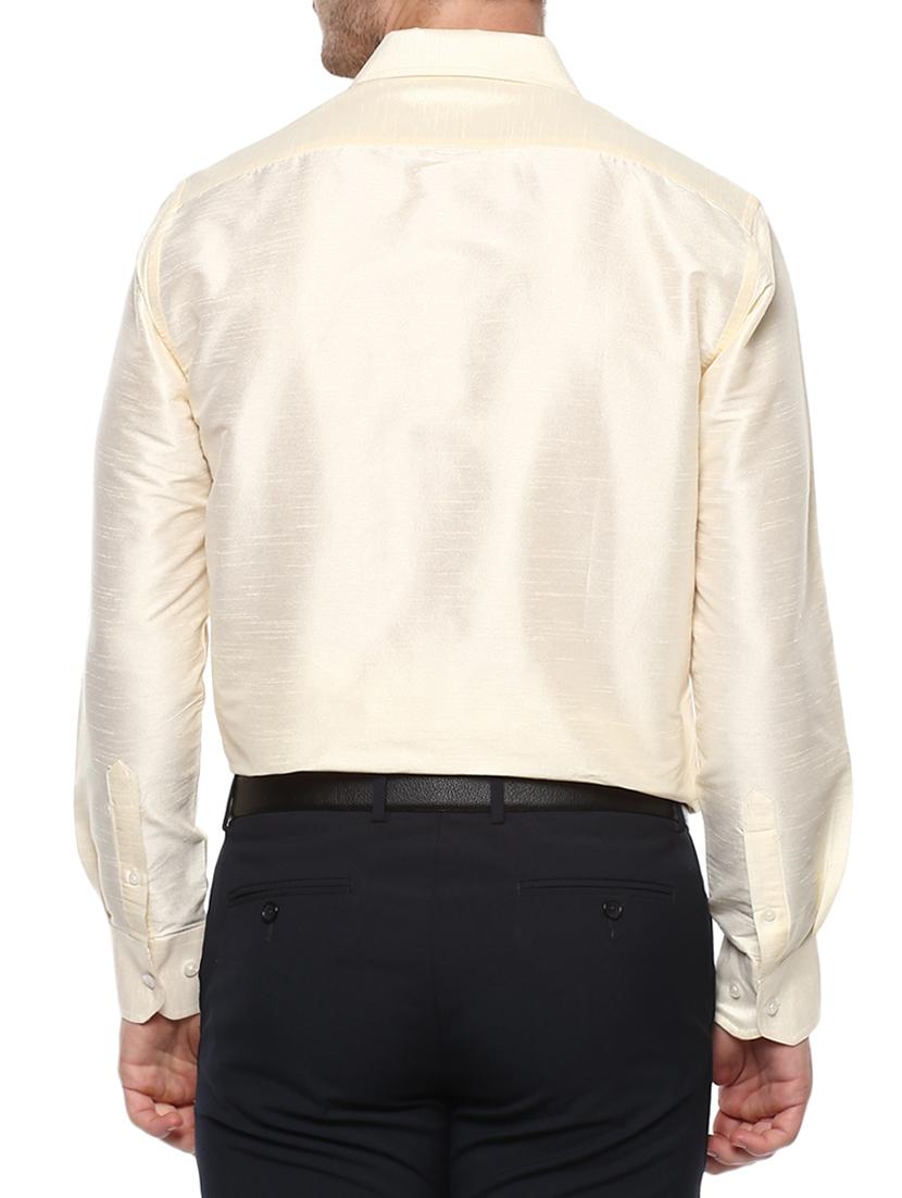 off white silk casual shirt - 15144169 - Zoom Image - 3