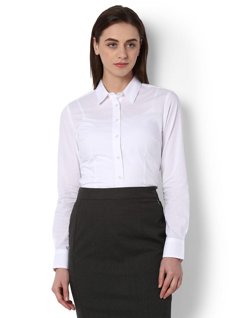 solid white cotton shirt - 15144214 - Zoom Image - 1