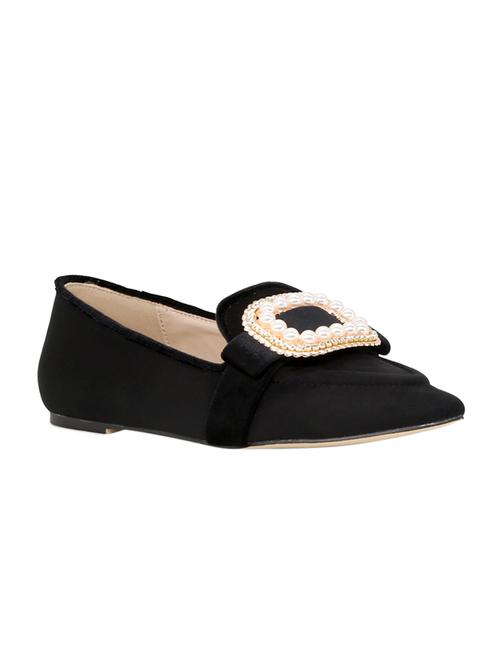 black velvet slip on ballerina - 15144462 - Standard Image - 1