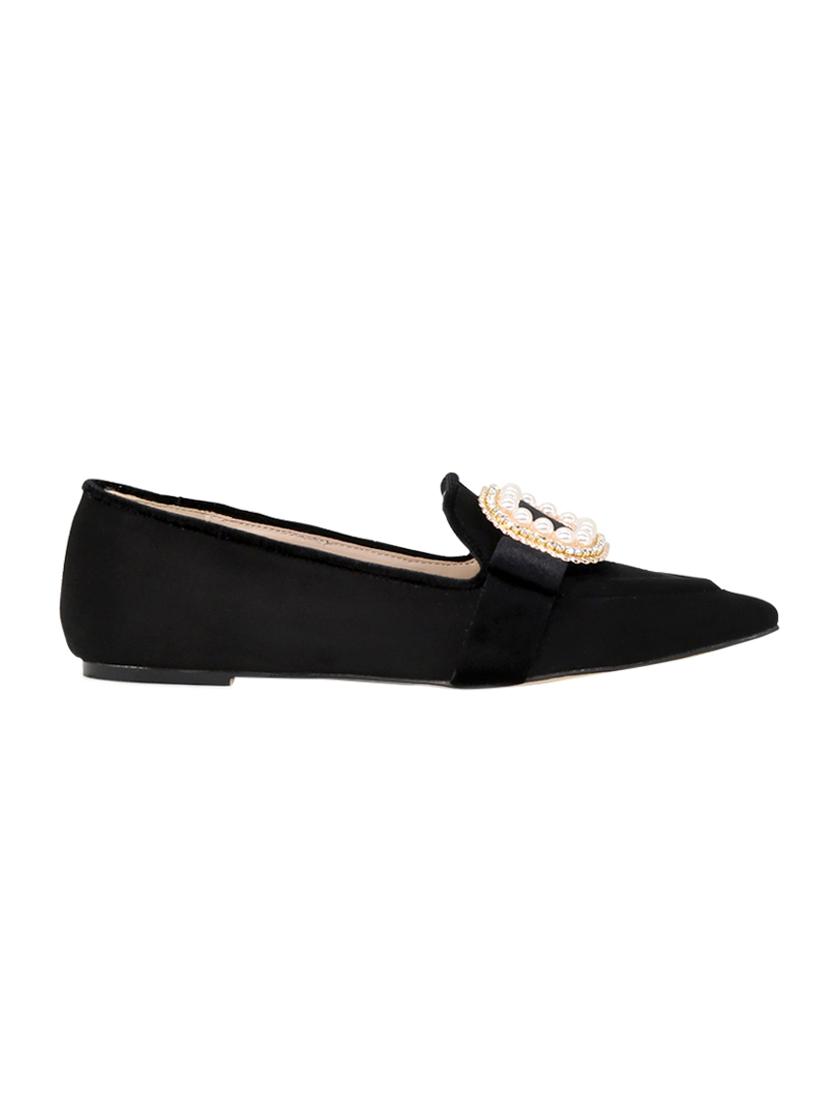 black velvet slip on ballerina - 15144462 - Zoom Image - 2