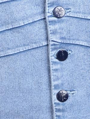 button detailed distress dungaree - 15144471 - Standard Image - 4