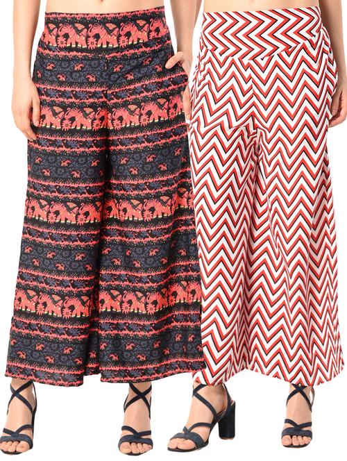 set of 2 printed flared palazzo - 15144477 - Standard Image - 1