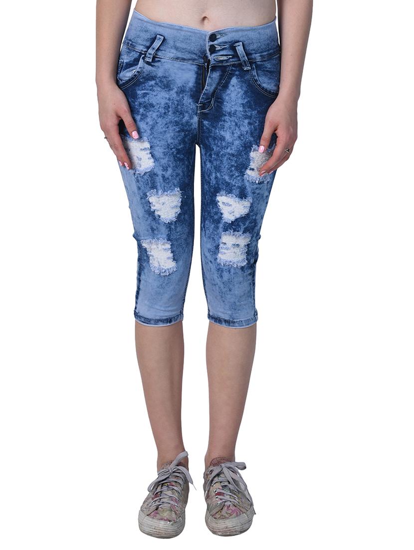 blue denim capri - 15144661 - Zoom Image - 1