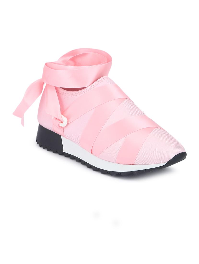 pink patent leather laceup sneakers - 15144801 - Zoom Image - 1