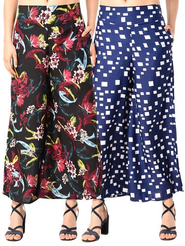 set of 2 printed flared palazzo - 15145048 - Very Small Image - 1
