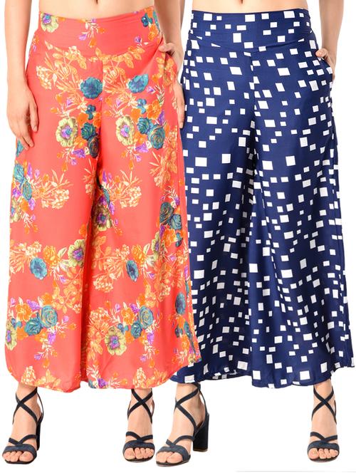 set of 2 printed flared palazzo - 15145054 - Standard Image - 1