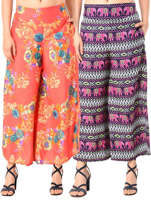 set of 2 printed flared palazzo - 15145055 - Standard Image - 1