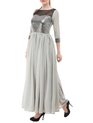 gathered detail sequins gown - 15145941 - Standard Image - 2