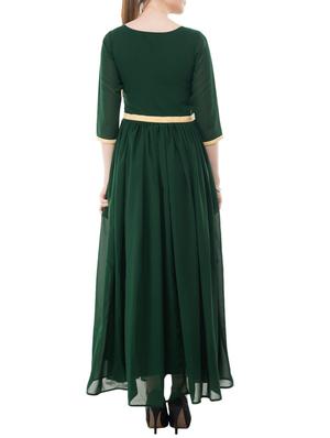 contrast taping gathered maxi dress - 15145943 - Standard Image - 3
