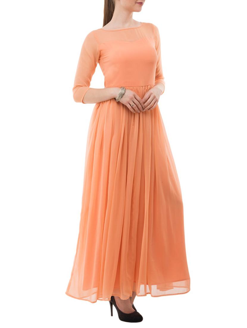 round neck gathered maxi dress - 15145954 - Zoom Image - 2