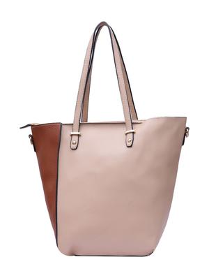 brown leatherette (pu) combo tote - 15146360 - Standard Image - 3