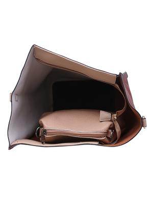 brown leatherette (pu) combo tote - 15146360 - Standard Image - 4