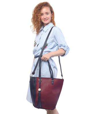 wine leatherette (pu) combo tote - 15146363 - Standard Image - 6