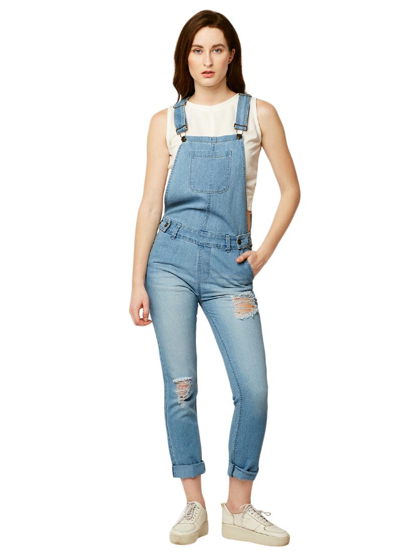 solid blue denim dungaree - 15146707 - Zoom Image - 1