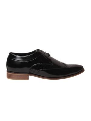 black leatherette lace-up derby - 15146768 - Standard Image - 2