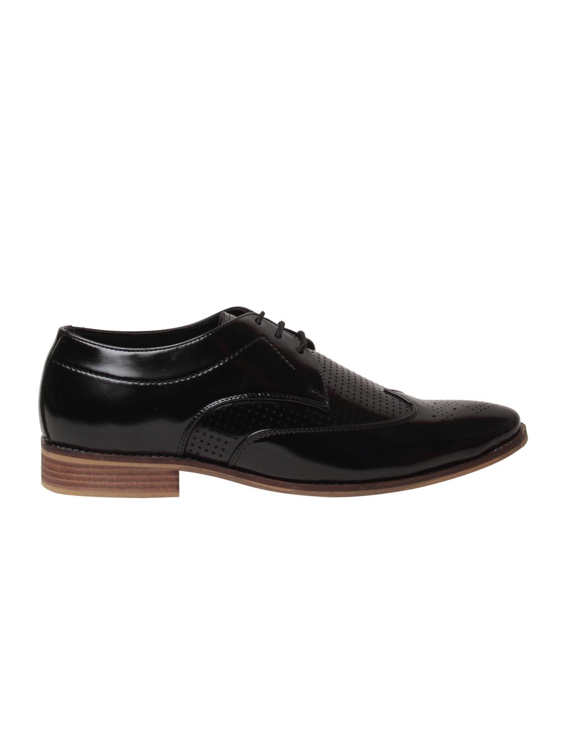 black leatherette lace-up derby - 15146768 - Zoom Image - 2