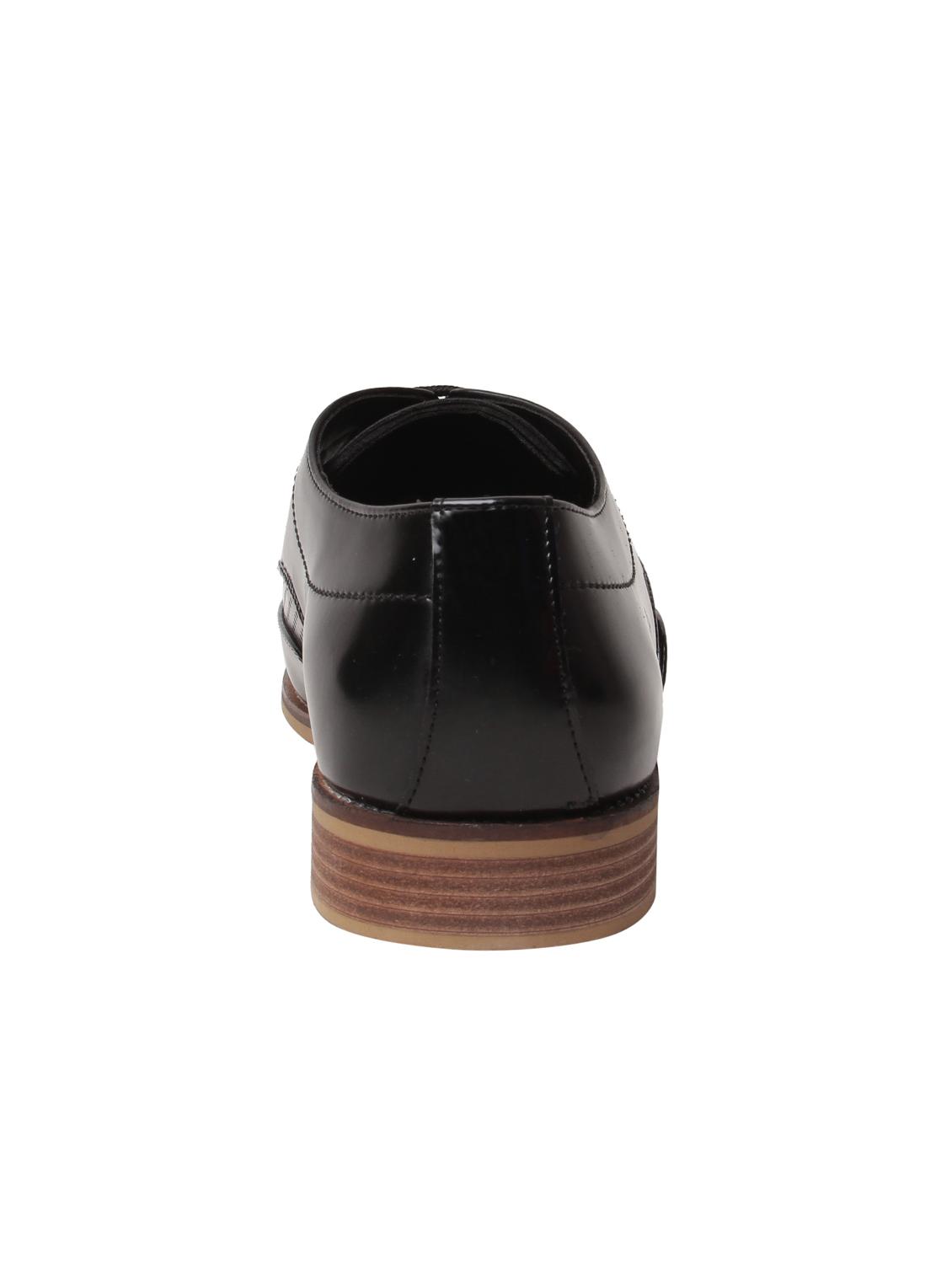 black leatherette lace-up derby - 15146768 - Zoom Image - 3