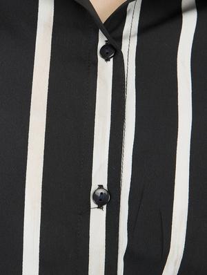 black crepe striped top - 15146844 - Standard Image - 4