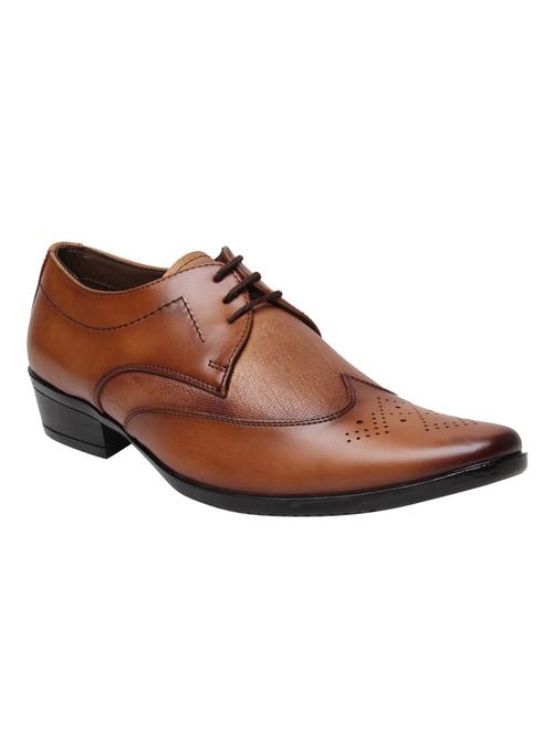 tan leatherette lace-up derby - 15146860 - Standard Image - 1