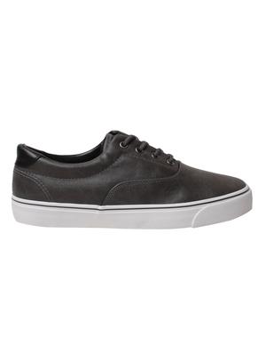 grey leatherette lace up sneaker - 15146864 - Standard Image - 2