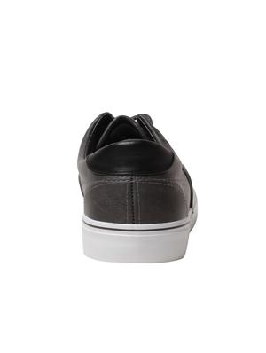 grey leatherette lace up sneaker - 15146864 - Standard Image - 3