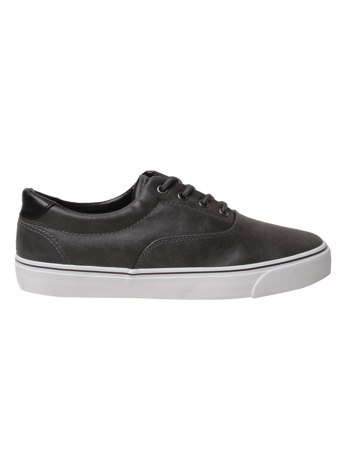grey leatherette lace up sneaker - 15146864 - Zoom Image - 2
