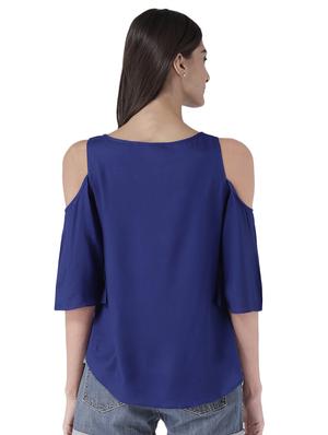 cold shoulder solid top - 15147110 - Standard Image - 3