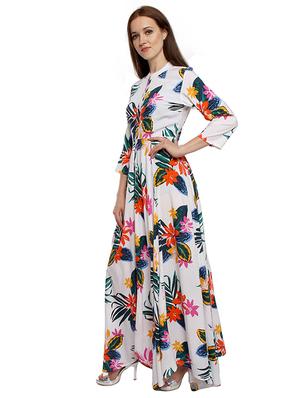 mandarin neck maxi dress - 15148069 - Standard Image - 2