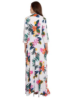 mandarin neck maxi dress - 15148069 - Standard Image - 3