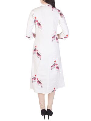 white rayon a-line kurta - 15148312 - Standard Image - 3